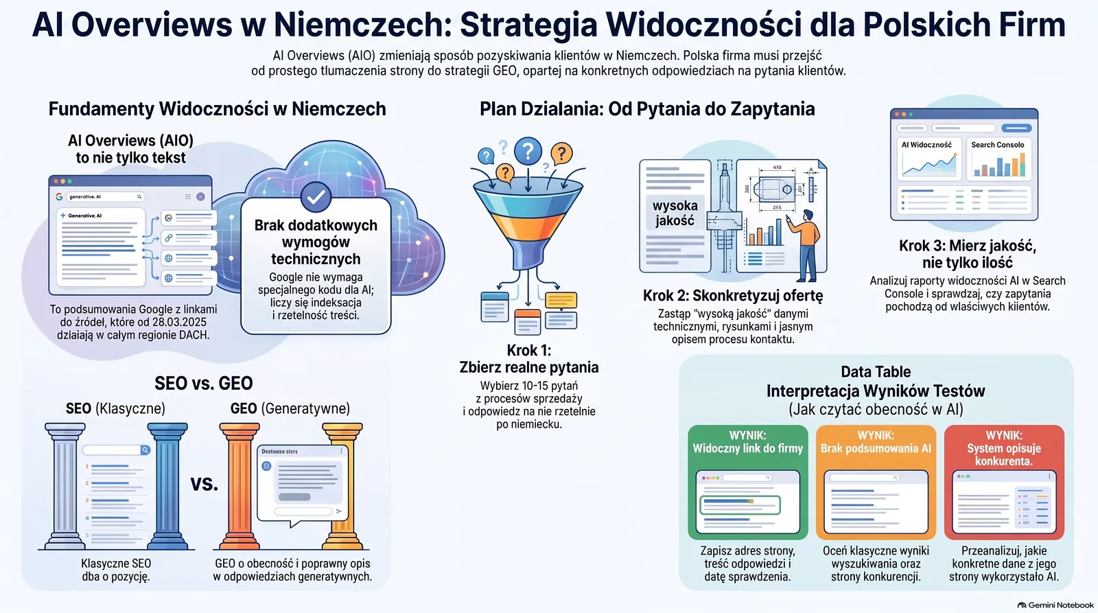 AI Overviews w Niemczech: plan widoczności dla polskich firm